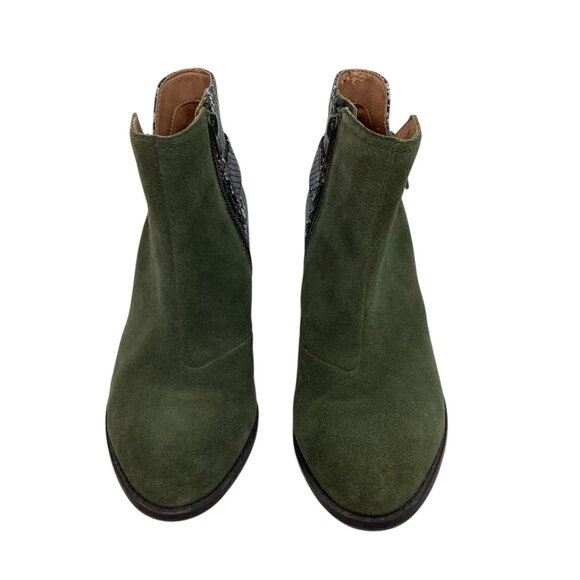 Vionic Naomi Snake Suede Ankle Boots Womens 7W Olive - Picture 4 of 13